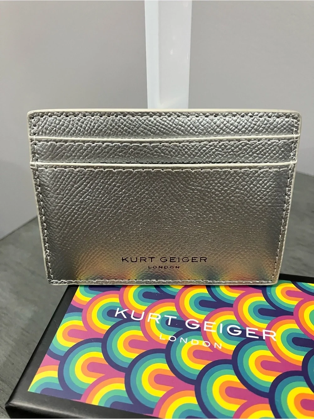 Kurt Geiger Silver Metallic Card Sleeve